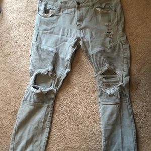 Light wash blue jeans